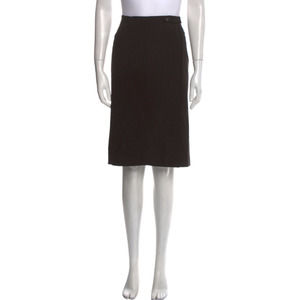 Jil Sander Wool Knee Length Pencil Skirt Size Medium M Brown